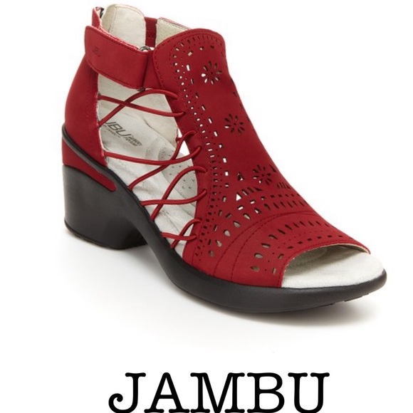 Jambu Shoes - JBU by JAMBU Red Nelly Encore wedge Sandals